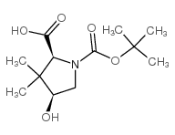 (2S,4S)-N-Boc-4-羟基-3,3-二甲基吡咯烷-2-甲酸结构式