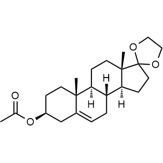 3β-乙酰氧基17,17-(乙二氧基)雄甾-5-烯结构式
