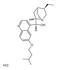 (8S,9R)-6'-isopentyloxy-10,11-dihydro-cinchonan-9-ol, dihydrochloride Structure