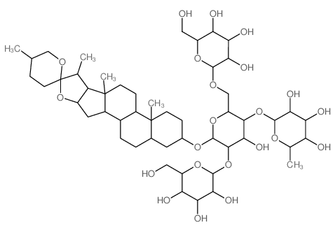 (3beta,5beta,25S)-Spirostann-3-yl-O-6-deoxy-alpha-L-mannopyranosyl-(1.4)-O-(beta-D-glucopyranosyl-(1.2))-O-(beta-D-glucopyranosyl-(1.6))-beta-D-glucopyranoside结构式
