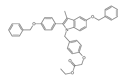 ethyl 2-[4-[[3-methyl-5-phenylmethoxy-2-(4-phenylmethoxyphenyl)indol-1-yl]methyl]phenoxy]acetate结构式