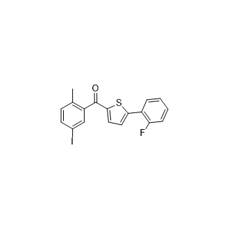 (5-(2-氟苯基)噻吩-2-基)(5-碘-2-甲基苯基)甲酮结构式