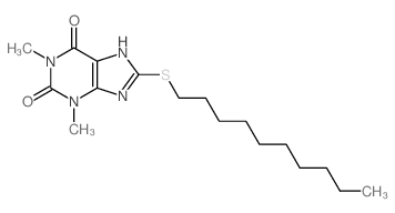 Theophylline, 8-(decylthio)-结构式