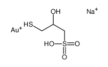sodium [2-hydroxy-3-mercaptopropane-1-sulphonato(2-)]aurate(1-) structure
