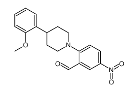 2-[4-(2-甲氧基苯基)哌啶]-5-硝基苯甲醛结构式