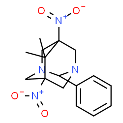 6,6-dimethyl-5,7-dinitro-2-phenyl-1,3-diazaadamantane结构式