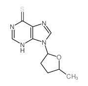 6H-Purine-6-thione, 1, 9-dihydro-9- (tetrahydro-5-methyl-2-furanyl)- Structure
