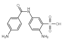 2-amino-5-(4-aminobenzamido)benzenesulfonic acid structure