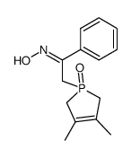 2-(3,4-dimethyl-1-oxo-2,5-dihydro-1H-1λ5-phosphol-1-yl)-1-phenyl-ethanone oxime结构式