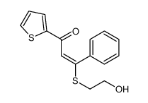 3-(2-hydroxyethylsulfanyl)-3-phenyl-1-thiophen-2-ylprop-2-en-1-one结构式