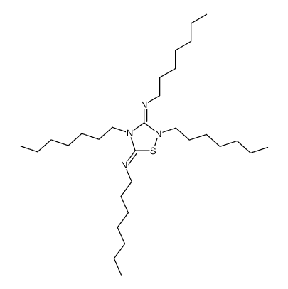 2,4,N,N'-tetraheptyl-[1,2,4]thiadiazolidine-3,5-diylidenediamine Structure