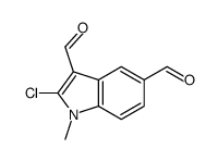 2-氯-1-甲基-1H-吲哚-3,5-二甲醛结构式