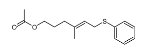 (E)-4-Methyl-6-(phenylthio)-4-hexen-1-ol acetate结构式