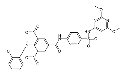 4-(2-chloroanilino)-N-[4-[(2,6-dimethoxypyrimidin-4-yl)sulfamoyl]phenyl]-3,5-dinitrobenzamide Structure