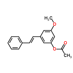 (E)-3-乙酰氧基-5-甲氧基二苯乙烯结构式