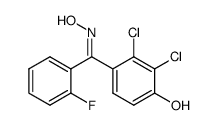 2,3-dichloro-2'-fluoro-4-hydroxybenzophenone oxime结构式