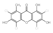 9H-Xanthen-9-one,2,4,5,7-tetrachloro-1,3,6- trihydroxy-8-methyl-结构式