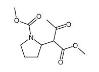 methyl 2-(1-methoxy-1,3-dioxobutan-2-yl)pyrrolidine-1-carboxylate结构式
