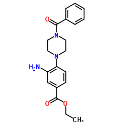 3-AMINO-4-(4-BENZOYL-PIPERAZIN-1-YL)-BENZOIC ACID ETHYL ESTER structure