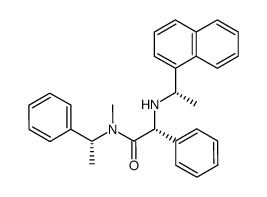 N-methyl-N-[(R)-1-phenylethyl]-2-phenyl-2-{N-[(S)-1-(1-naphthyl)ethyl]amino}ethanamide Structure