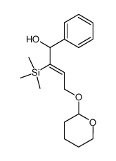(Z)-1-phenyl-4-((tetrahydro-2H-pyran-2-yl)oxy)-2-(trimethylsilyl)but-2-en-1-ol结构式