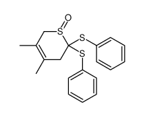 3,4-dimethyl-6,6-bis(phenylsulfanyl)-2,5-dihydrothiopyran 1-oxide结构式