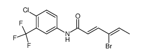 N-(Chloro-4 trifluoromethyl-3 phenyl) bromo-4 sorbamide结构式