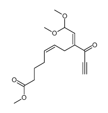 methyl (Z)-8-((E)-2,2-dimethoxyethylidene)-9-oxo-5-undecen-10-ynoate结构式
