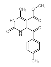 6-甲基-4-(4-甲基苯甲酰基)-2-氧代-1,2,3,4-四氢嘧啶-5-羧酸甲酯结构式