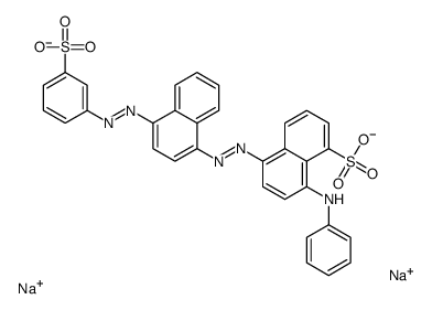 disodium,8-anilino-5-[[4-[(3-sulfonatophenyl)diazenyl]naphthalen-1-yl]diazenyl]naphthalene-1-sulfonate结构式