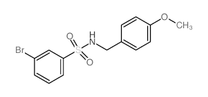 3-溴-N-(4-甲氧基苄基)苯磺酰胺结构式