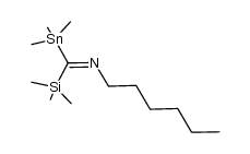 N-((trimethylsilyl)(trimethylstannyl)methylene)hexan-1-amine Structure