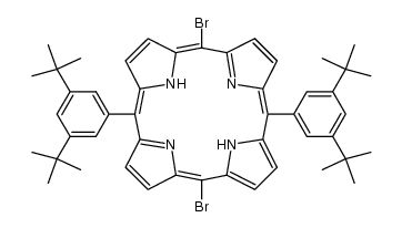 5,15-dibromo-10,20-bis(3,5-di-tert-butylphenyl)-21H,23H-porphine结构式