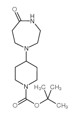 4-(六氢-5-氧代-1H-1,4-二氮杂卓-1-基)-1-哌啶甲酸叔丁酯结构式