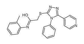 N-(2-methylphenyl)-2-[(4-phenyl-5-pyridin-4-yl-1,2,4-triazol-3-yl)sulfanyl]acetamide结构式