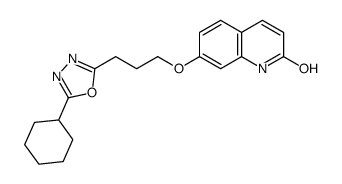 7-[3-(5-cyclohexyl-1,3,4-oxadiazol-2-yl)propoxy]-1H-quinolin-2-one结构式