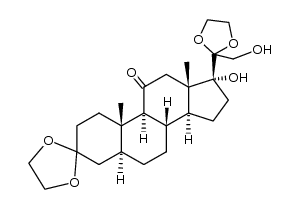3,3,20,20-bis-ethanediyldioxy-17,21-dihydroxy-5α-pregnan-11-one Structure