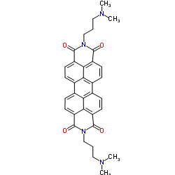 N,N'-双[3-(二甲氨基)丙基]苝-3,4,9,10-四羧酸二酰亚胺结构式