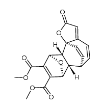 (6R,6aS,7S,10R,10aR,10bR)-dimethyl 2-oxo-2,6,6a,7,10,10a-hexahydro-7,10-epoxy-6,10b-ethenobenzo[6,7]cyclohepta[1,2-b]furan-8,9-dicarboxylate结构式