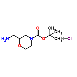2-(氨基甲基)吗啉-4-羧酸叔丁酯盐酸盐结构式