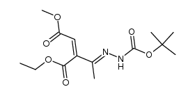 1-ethyl 4-methyl 2-(1-(2-(tert-butoxycarbonyl)hydrazono)ethyl)but-2-enedioate结构式