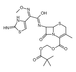 2,2-dimethylpropanoyloxymethyl (6R,7R)-7-[[(2Z)-2-(2-amino-1,3-thiazol-4-yl)-2-methoxyiminoacetyl]amino]-3-methyl-8-oxo-5-thia-1-azabicyclo[4.2.0]oct-2-ene-2-carboxylate Structure