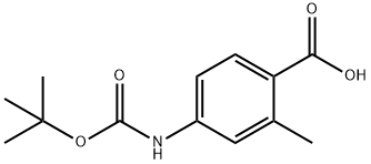 4-((叔丁氧基羰基)氨基)-2-甲基苯甲酸结构式