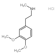 3,4-二甲氧基-N-甲基苯乙胺盐酸盐结构式