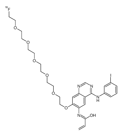N-[7-[2-[2-[2-[2-[2-(2-fluoranylethoxy)ethoxy]ethoxy]ethoxy]ethoxy]ethoxy]-4-(3-iodoanilino)quinazolin-6-yl]prop-2-enamide结构式