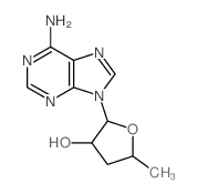 2-(6-aminopurin-9-yl)-5-methyl-oxolan-3-ol结构式