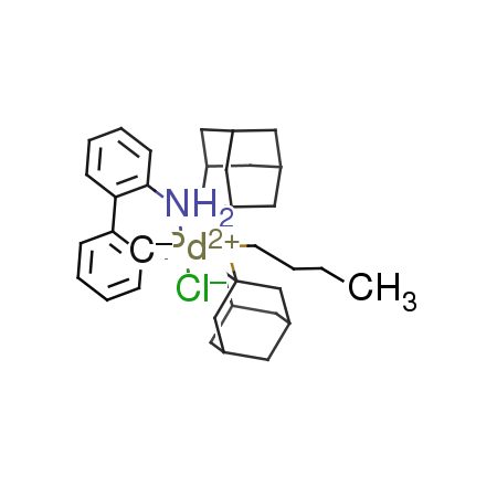 氯[(正丁基二(1-金刚烷基)膦)-2-(2-氨基联苯)]钯(II)结构式