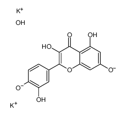 dipotassium,2-(3,4-dihydroxyphenyl)-3,5,7-trihydroxychromen-4-one,hydrogen phosphate Structure