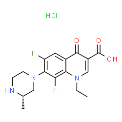 (S)-Lomefloxacin hydrochloride结构式