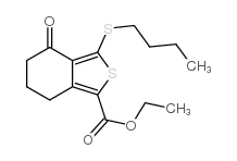 3-(丁硫基)-4-氧代-4,5,6,7-四氢苯并[c]噻吩-1-甲酸乙酯结构式